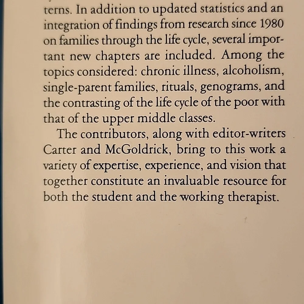 The‎ Changing Family Life Cycle A Framework for Family Therapy Second Edition